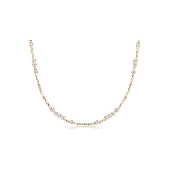 CHOKER HOPE 4MM PEARL-GOLD