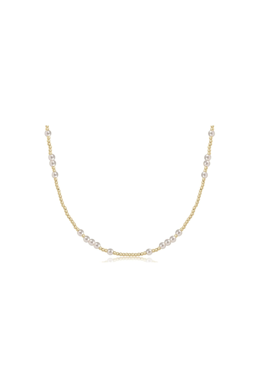CHOKER HOPE 4MM PEARL-GOLD