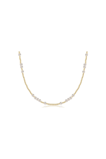 CHOKER HOPE 4MM PEARL-GOLD
