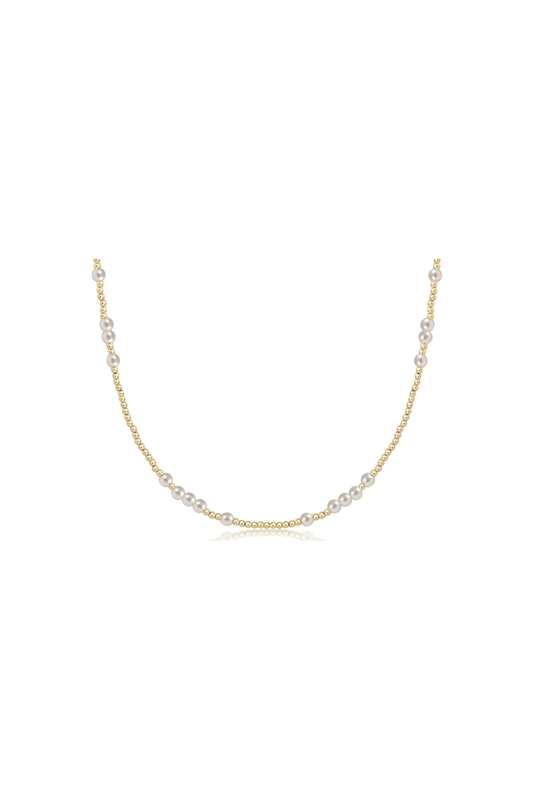 CHOKER HOPE 4MM PEARL-GOLD