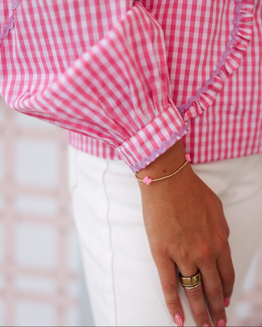 Enewton Bright Pink Signature Cross 2mm Bracelet