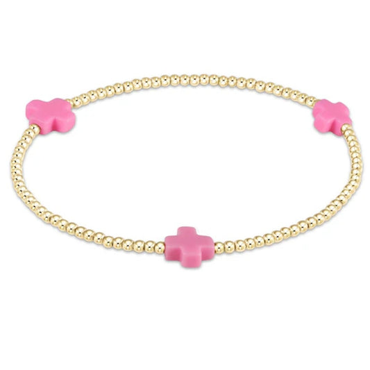 Enewton Bright Pink Signature Cross 2mm Bracelet