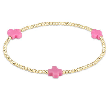 Enewton Bright Pink Signature Cross 2mm Bracelet