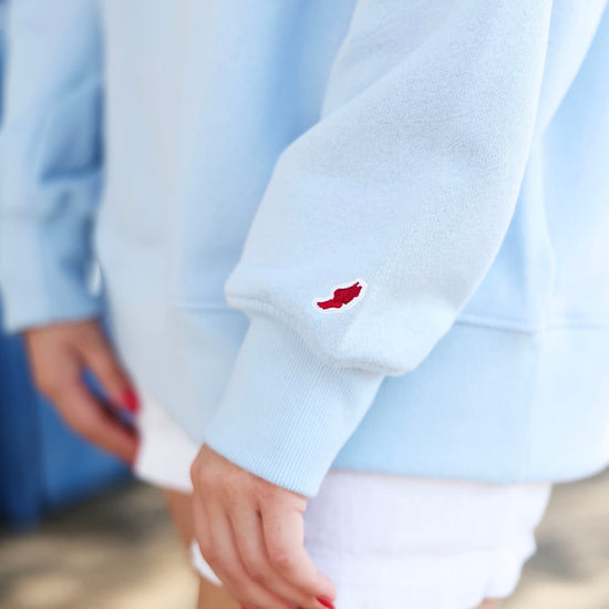 Chambray Color Block Seaside Mock Neck The Seaside Style 30A Chambray 