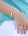 Classic 3mm Gold Bracelet with Bud Charm seaside style enewton