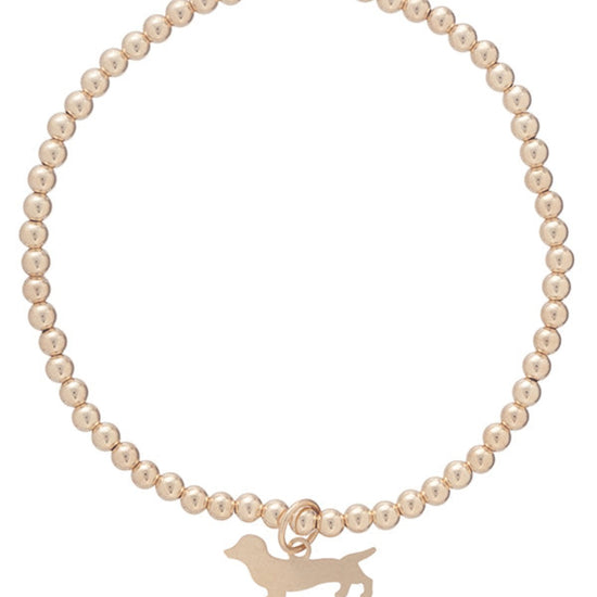 Classic 3mm Gold Bracelet with Bud Charm seaside style enewton