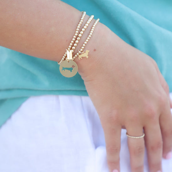 The Seaside Style Classic 3mm Gold Bracelet with Seaside Tag