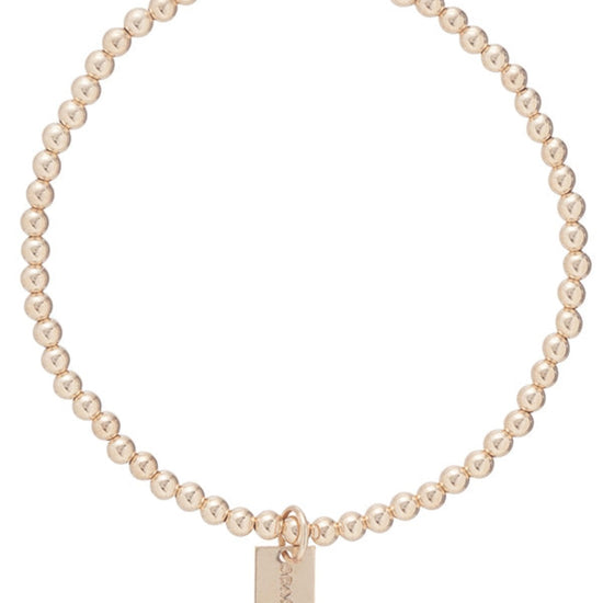 The Seaside Style Classic 3mm Gold Bracelet with Seaside Tag