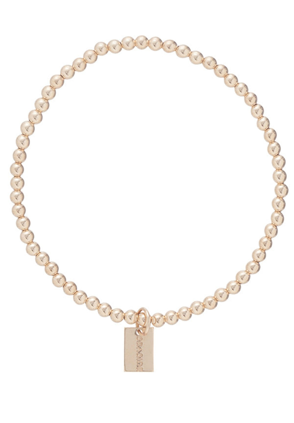 The Seaside Style Classic 3mm Gold Bracelet with Seaside Tag