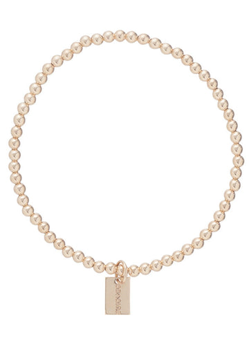 The Seaside Style Classic 3mm Gold Bracelet with Seaside Tag