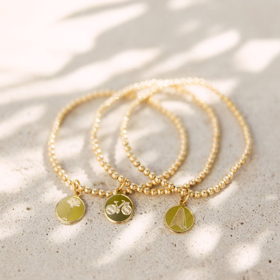 Classic 3mm Gold filled Bracelet with Palm Tree Charm enewton The Seaside Style 