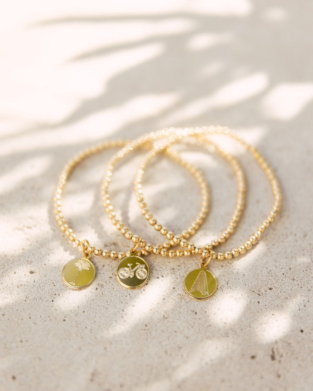 Classic 3mm Gold filled Bracelet with Palm Tree Charm enewton The Seaside Style 