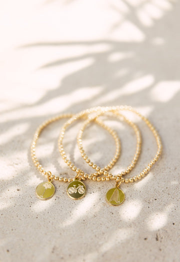 Classic 3mm Gold filled Bracelet with Palm Tree Charm enewton The Seaside Style 