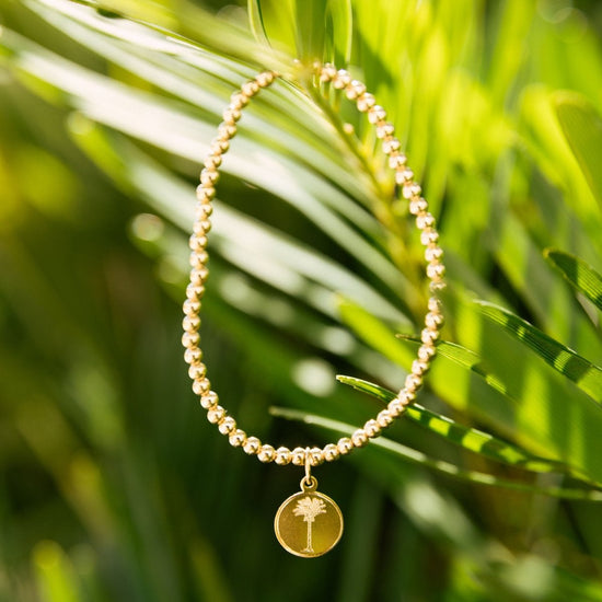 Classic 3mm Gold filled Bracelet with Palm Tree Charm enewton The Seaside Style 