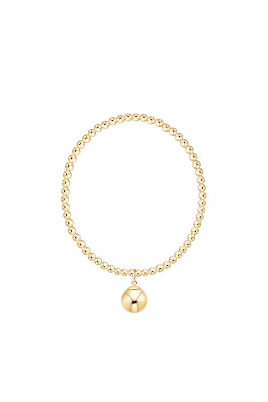 Classic Gold 3mm Bracelet - Classic Gold 10mm Charm