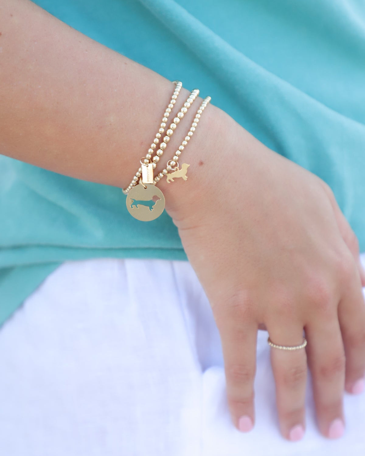 Classic Gold Bracelet with Bud Disc