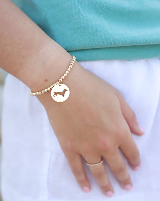 Classic Gold Bracelet with Bud Disc
