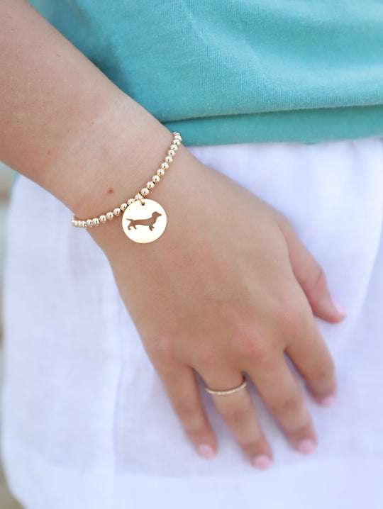 Classic Gold Bracelet with Bud Disc