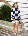 Navy Checkered Coleman Pavilion Sweater