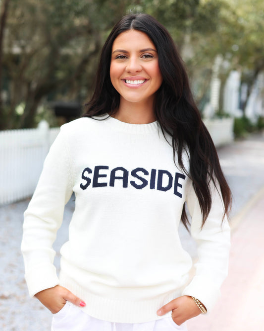 White Seaside Knit Sweater