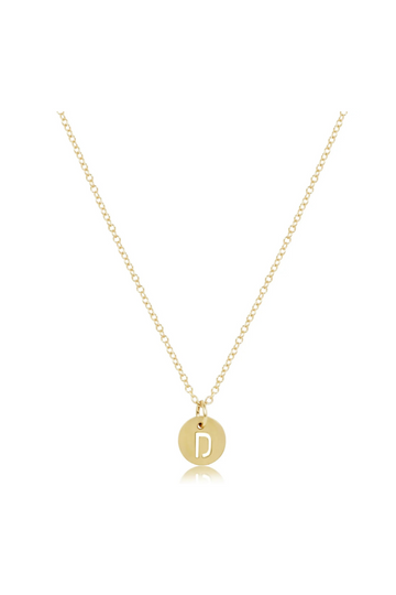 Enewton 16" Necklace Gold - Respect Initial Small Gold Disc