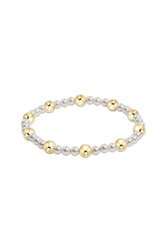 Enewton Pearl Sincerity Pattern 4mm Bead Bracelet - 6mm Gold