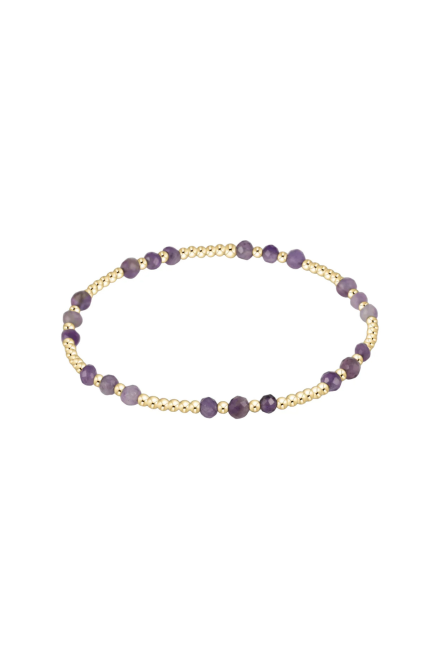Enewton Gemstone Gold Joy Pattern 3mm Bead Bracelet - Amethyst