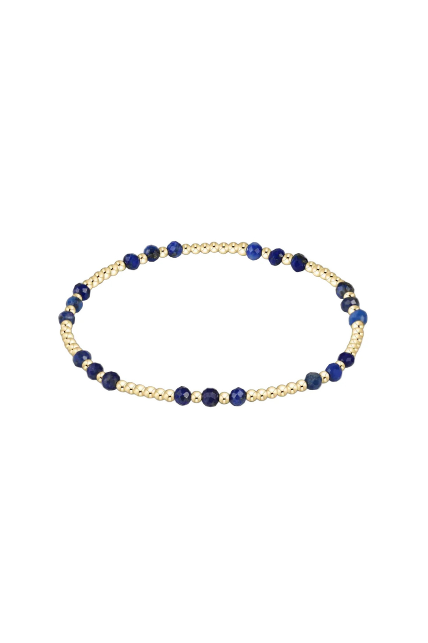 Enewton Gemstone Gold Joy Pattern 3mm Bead Bracelet - Lapis