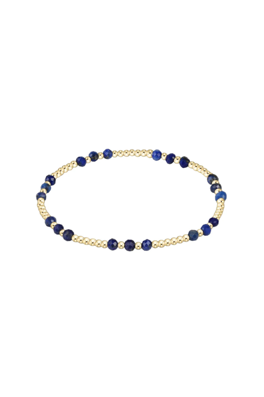 Enewton Gemstone Gold Joy Pattern 3mm Bead Bracelet - Lapis