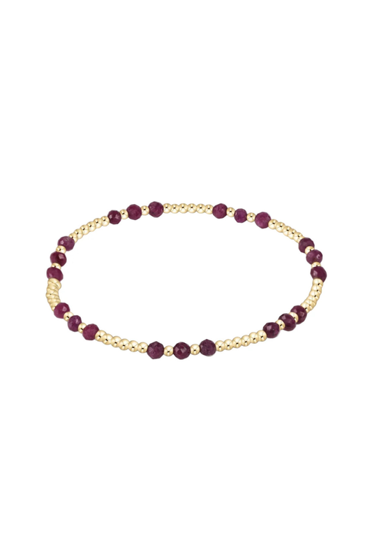 Enewton Gemstone Gold Joy Pattern 3mm Bead Bracelet - Ruby