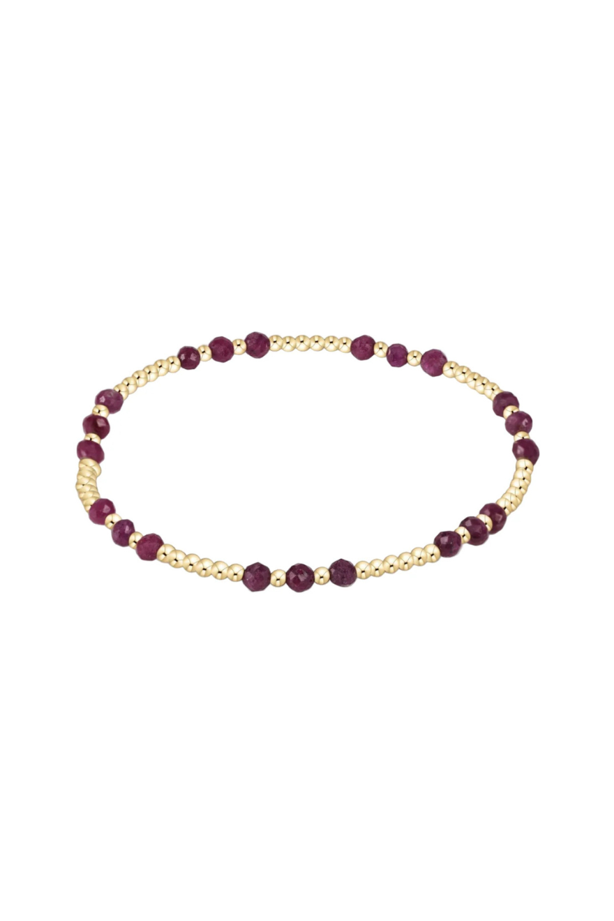 Enewton Gemstone Gold Joy Pattern 3mm Bead Bracelet - Ruby