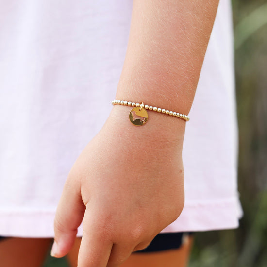 Egirl Enewton 3mm Gold Bud the Dachshund Disc Bracelet The Seaside Stye Kids + Baby 30a