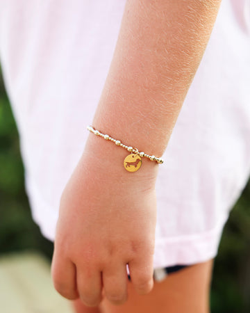 Egirl Enewton Bud the Dachshund Medium Disc Sincerity Pattern 4mm Bead Bracelet - Gold The Seaside Style Kids + Baby 30a