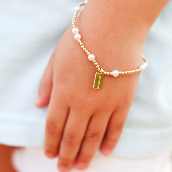 Egirl Enewton Pearl Hope Unwritten 4mm Bead Bracelet - Seaside Tag The Seaside Style Kids + Baby 30a