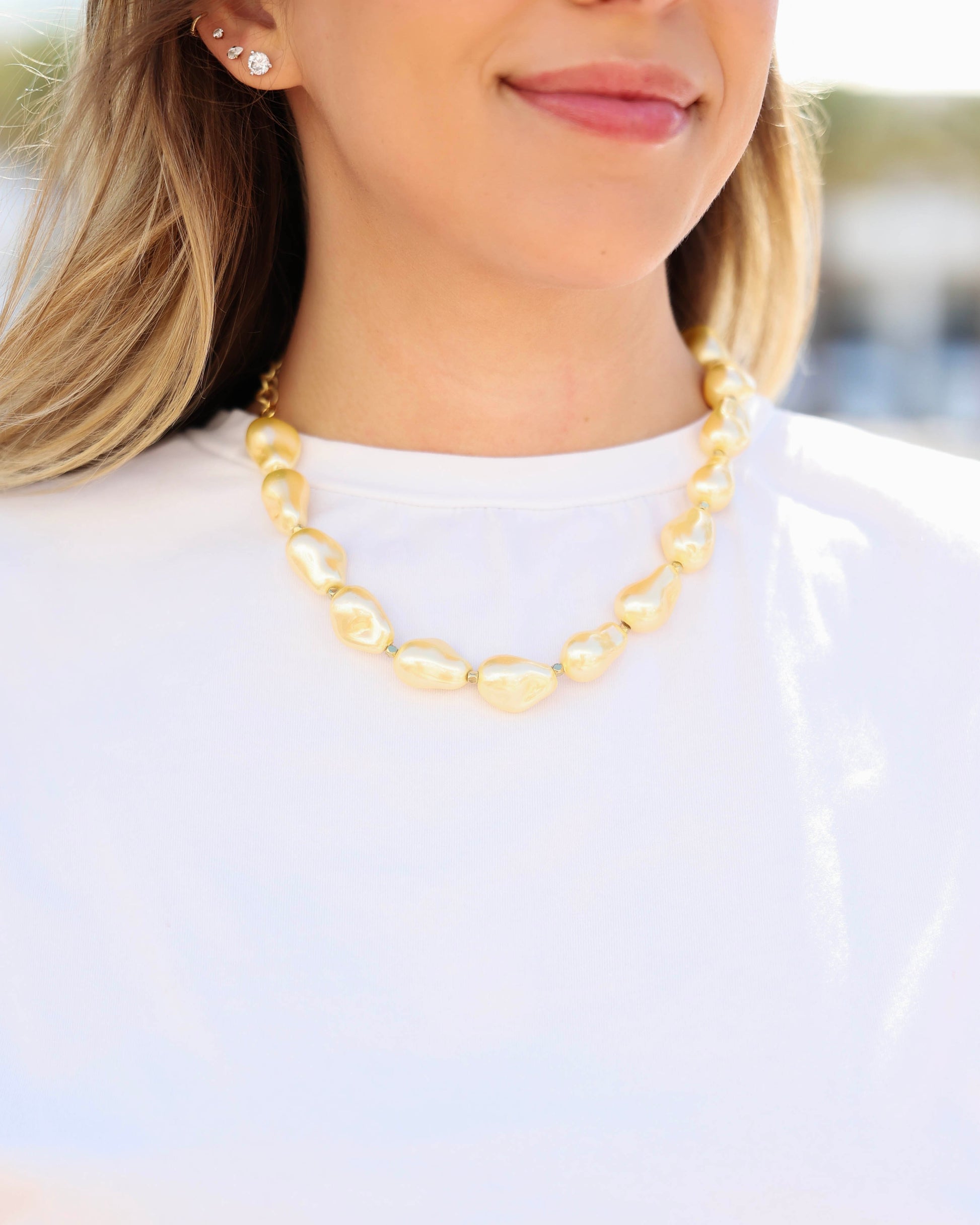 Ellen Pearl Necklace Butter Seaside Florida 30A