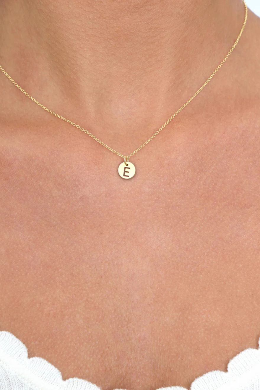 Enewton 16" Necklace Gold - Respect Initial Small Gold Disc