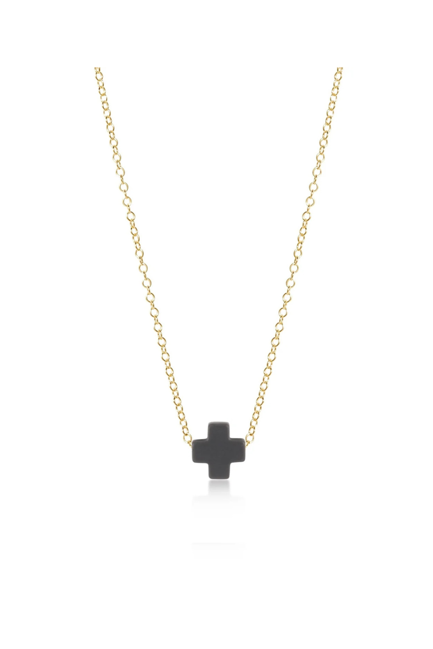 Enewton 16" Necklace Gold - Signature Cross Charcoal