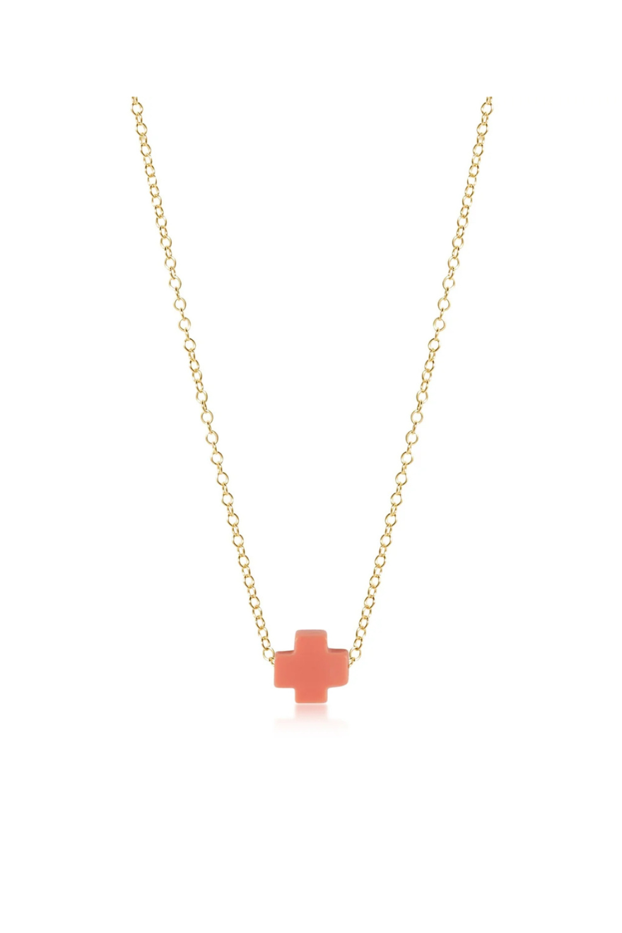 Enewton 16" Necklace Gold - Signature Cross Coral