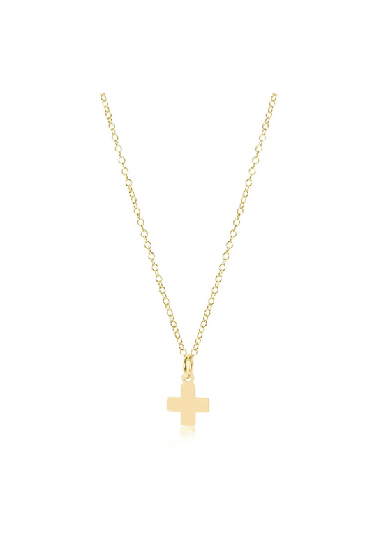 16" Gold Necklace with Signature Cross Charm