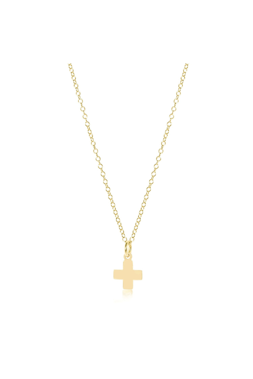 16" Gold Necklace with Signature Cross Charm