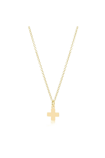 16" Gold Necklace with Signature Cross Charm