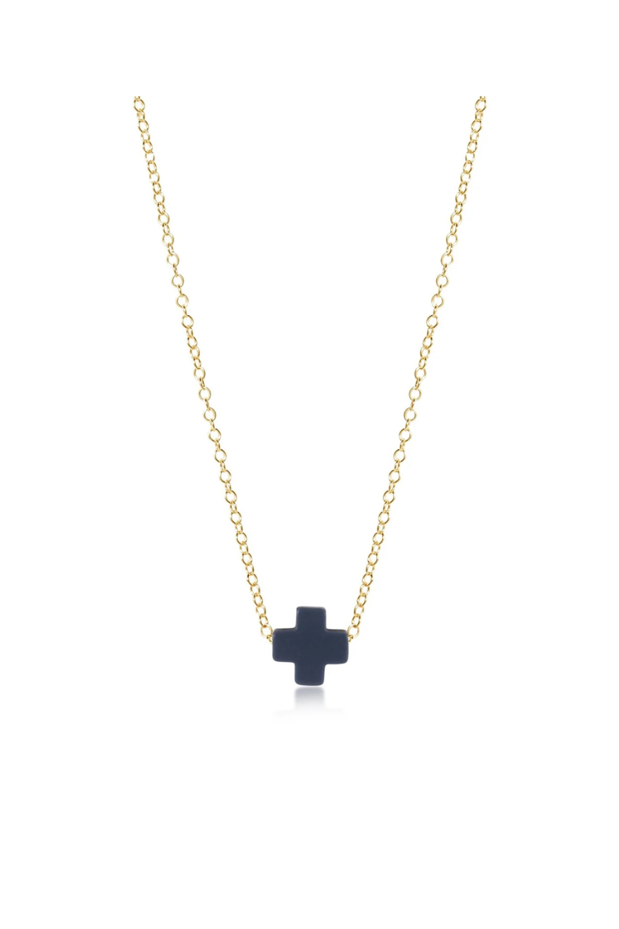 Enewton 16" Necklace Gold - Signature Cross Navy