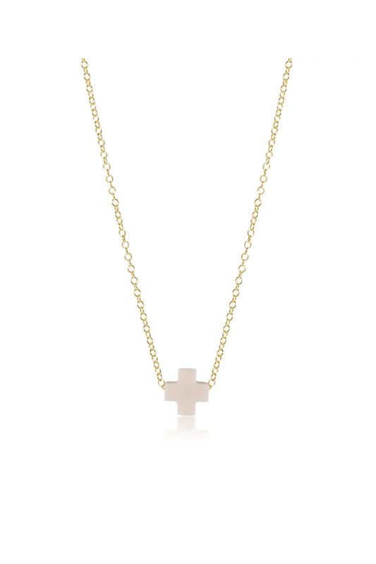 Enewton 16" Necklace Gold - Signature Cross Off White
