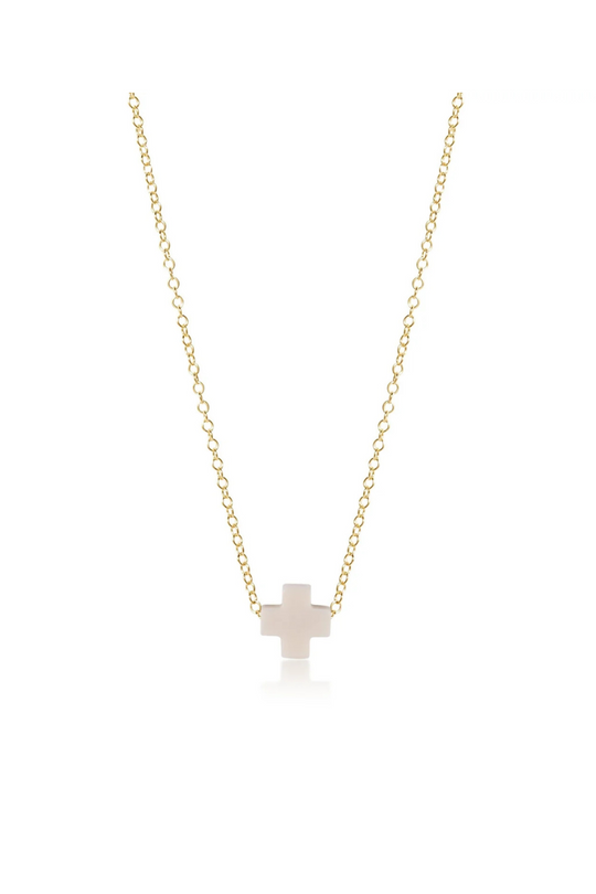 Enewton 16" Necklace Gold - Signature Cross Off White