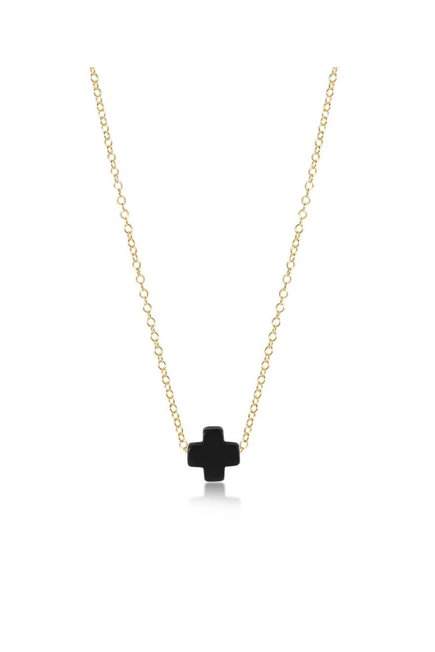 Enewton 16" Necklace Gold - Signature Cross Onyx