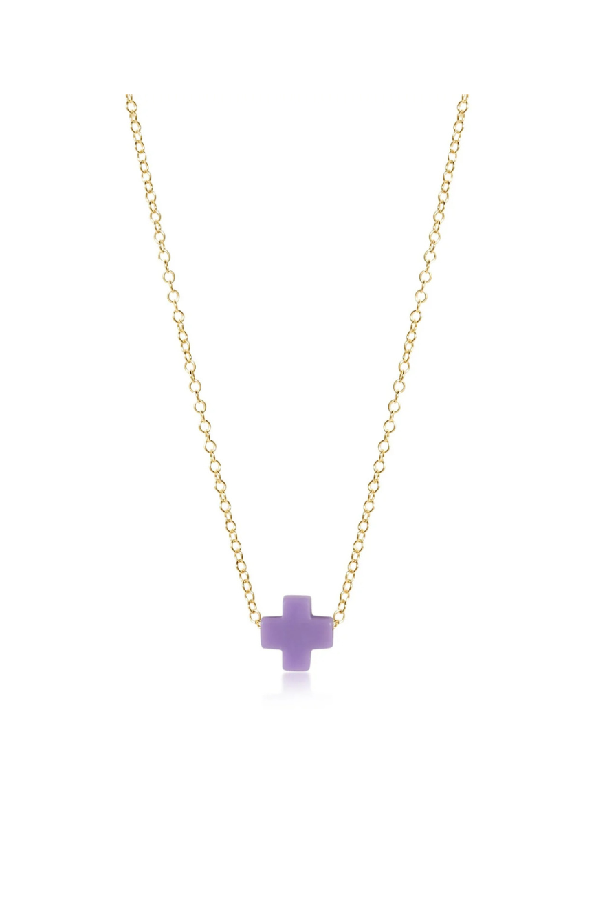 Enewton 16" Necklace Gold - Signature Cross Purple