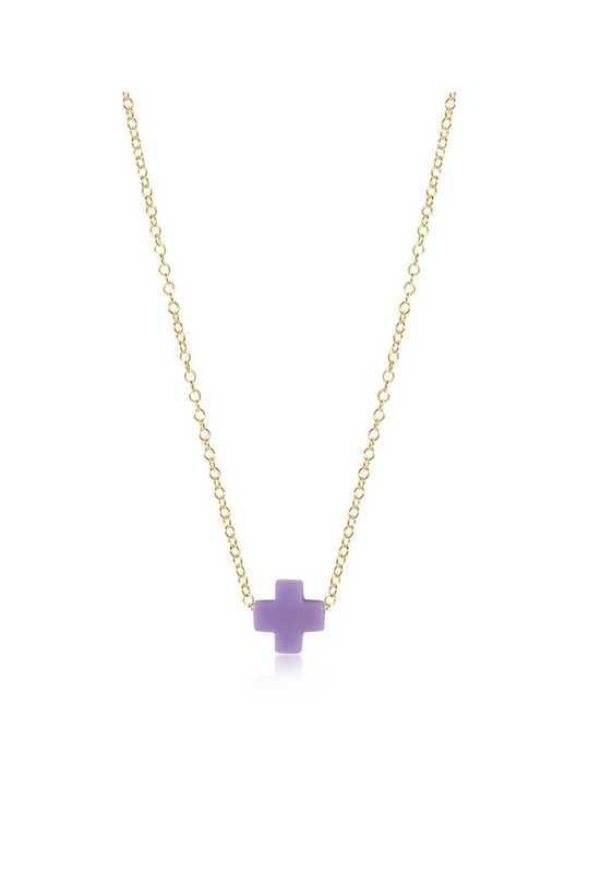 Enewton 16" Necklace Gold - Signature Cross Purple