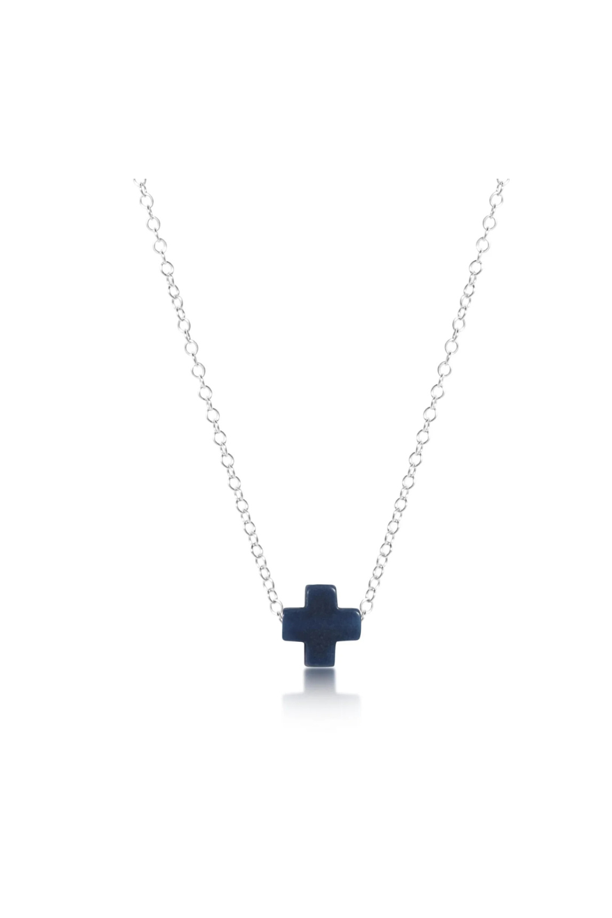 Enewton 16" Necklace Sterling - Signature Cross Navy