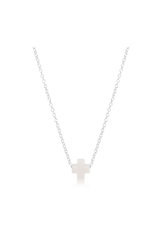Enewton 16" Necklace Sterling - Signature Cross Off White
