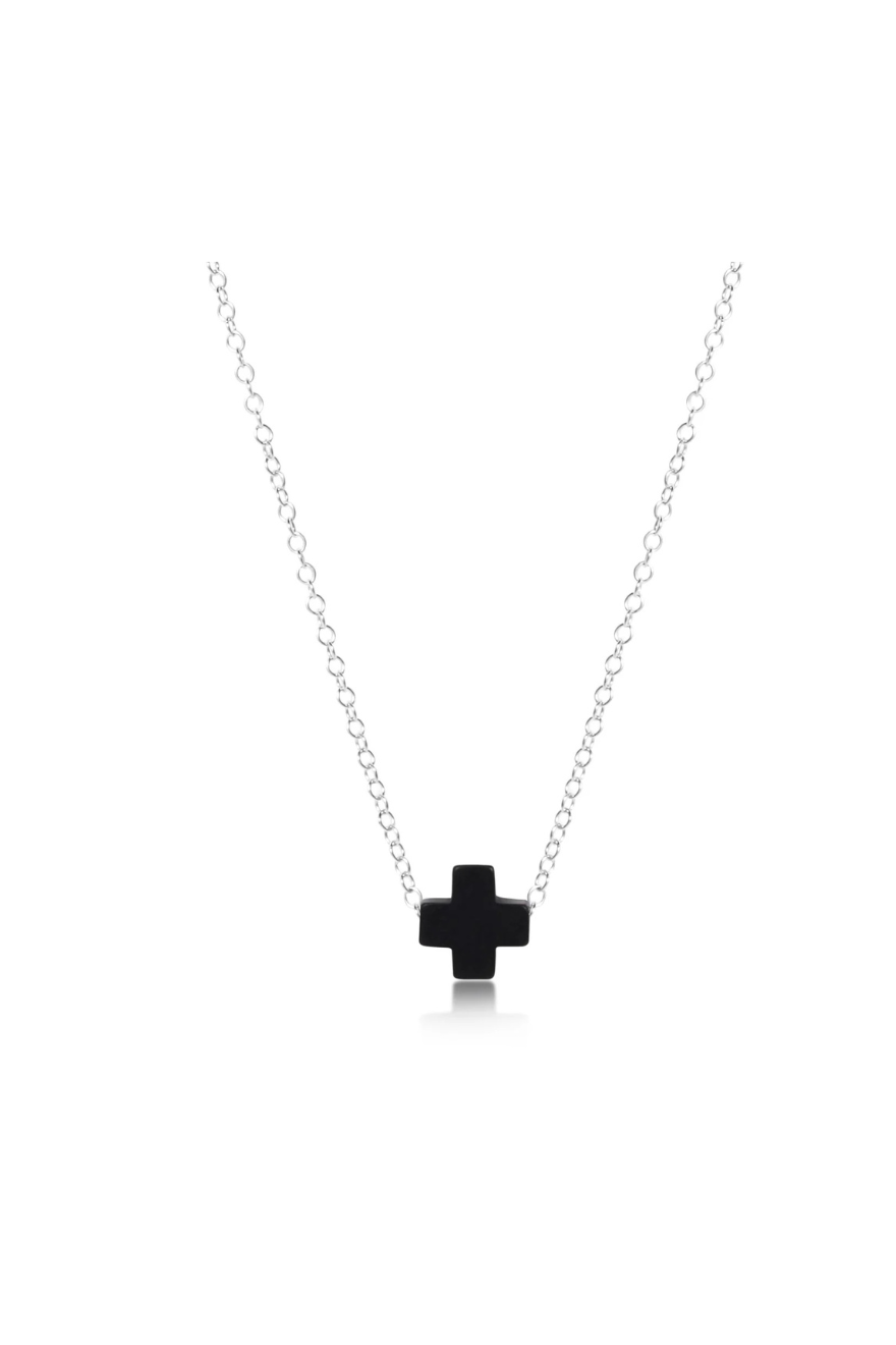 Enewton 16" Necklace Sterling - Signature Cross Onyx